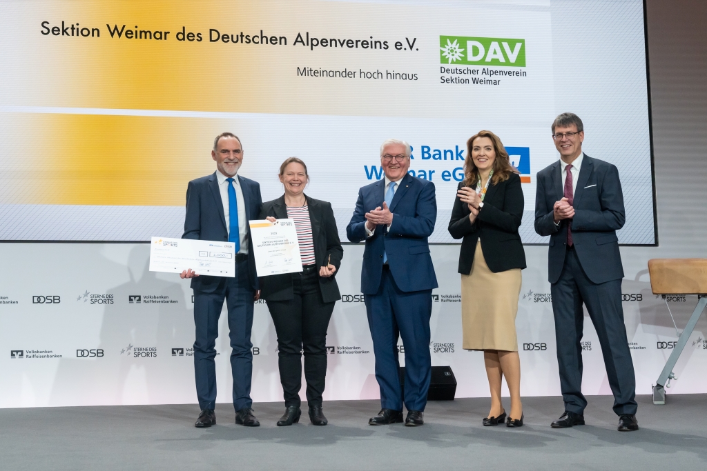 Preisverleihung Sterne des Sports in Berlin: DAV Weimar und VR Bank Weimar freuen sich über den vierten Platz